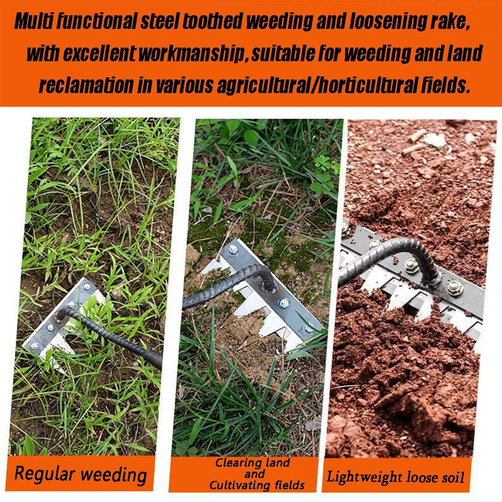 Gardening Hand Weeder Puller Tool, Manual Weeder with Detachable Blade Weeder Puller Tool,High-Carbon Steel Weed Removal Tool for Farm Lawn Garden, 5/6/7/8 Teeth Sizes (8 Teeth)