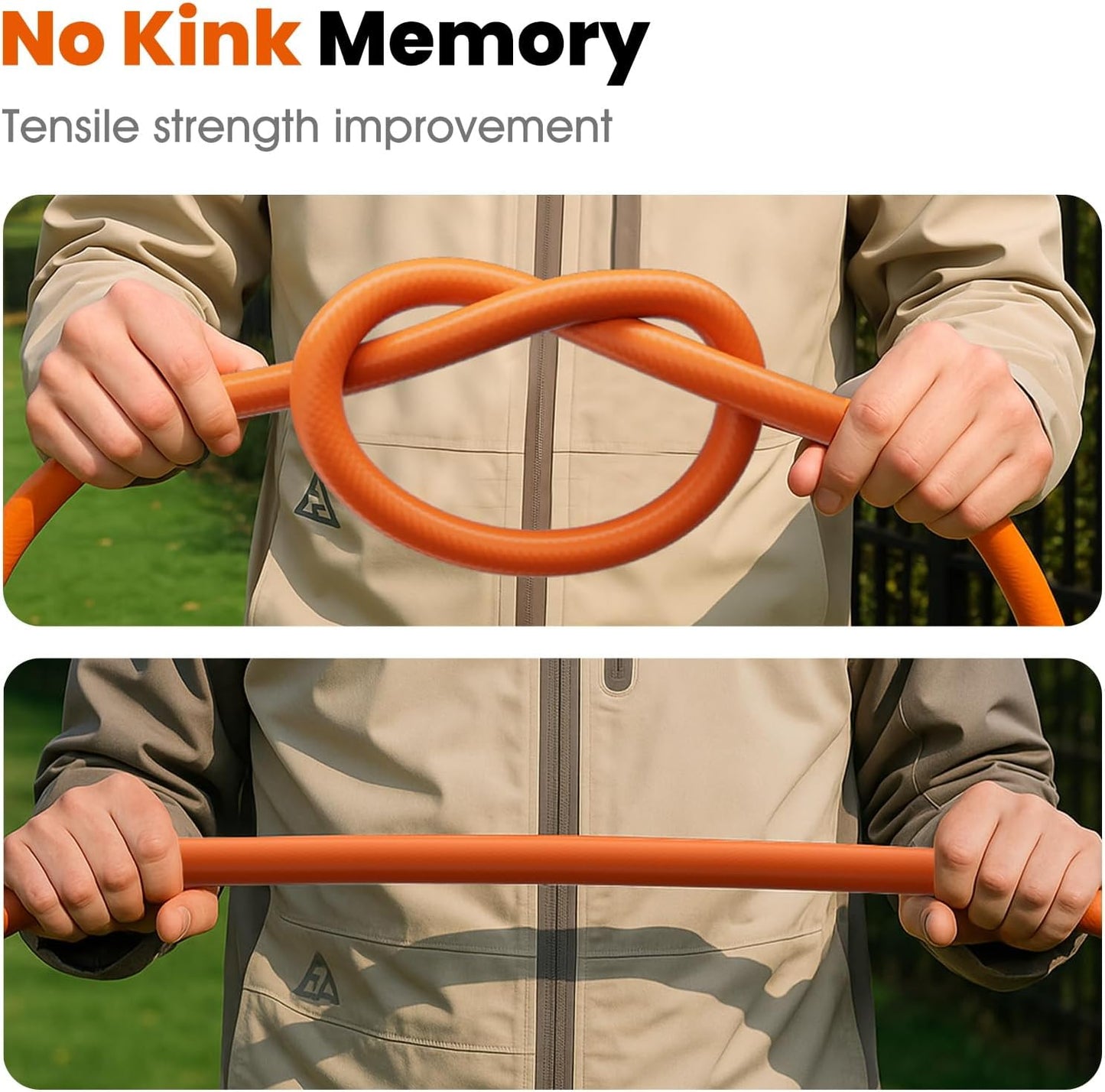 Heavy Duty Garden Hose 5/8 in x 50 ft with Swivel Fitting, Super Flexible Water Hose, All-weather, Lightweight, Burst 600 PSI