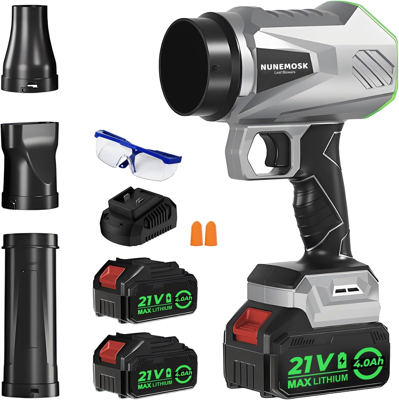 Leaf Blower Cordless, Mini Handheld Leaf Blower with 2 X 4.0Ah Batteries & 1 Hour Fast Charger, 600,000 RPM, Lightweight Leaf Blowers for Patio Cleaning, Lawn Care, Blowing Fallen Leaves and Dust