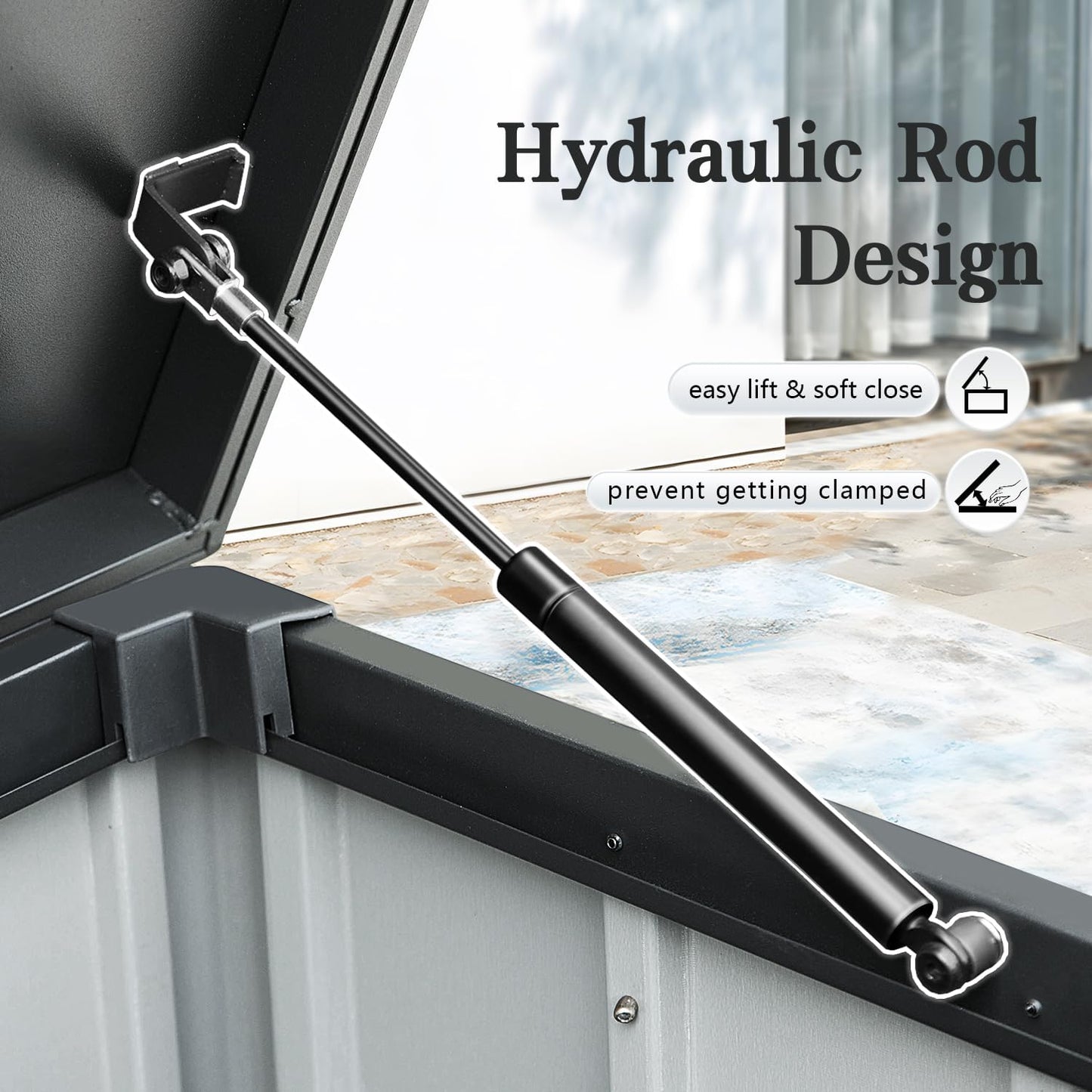 Domi 160-Gallon Outdoor Storage Box – Waterproof, Lockable Storage Cabinet for Patio Furniture, Garden Tools & Pool Supplies – Large Metal Storage for Cushions, Toys & More