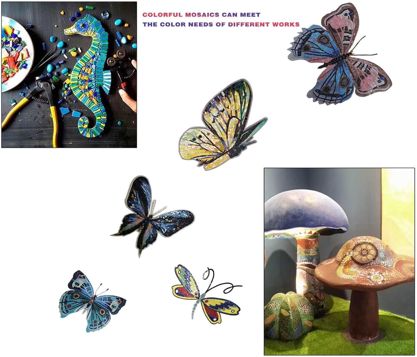 SMEIINIK 1.1lb Bulk Single Iridescent Color Mosaic Tiles for Crafts, Glass Mosaic Pieces for Mosaic Puzzles, Stained Glass Tiles for Mosaic DIY, Mosaic Making Supplies(AJ49-38)