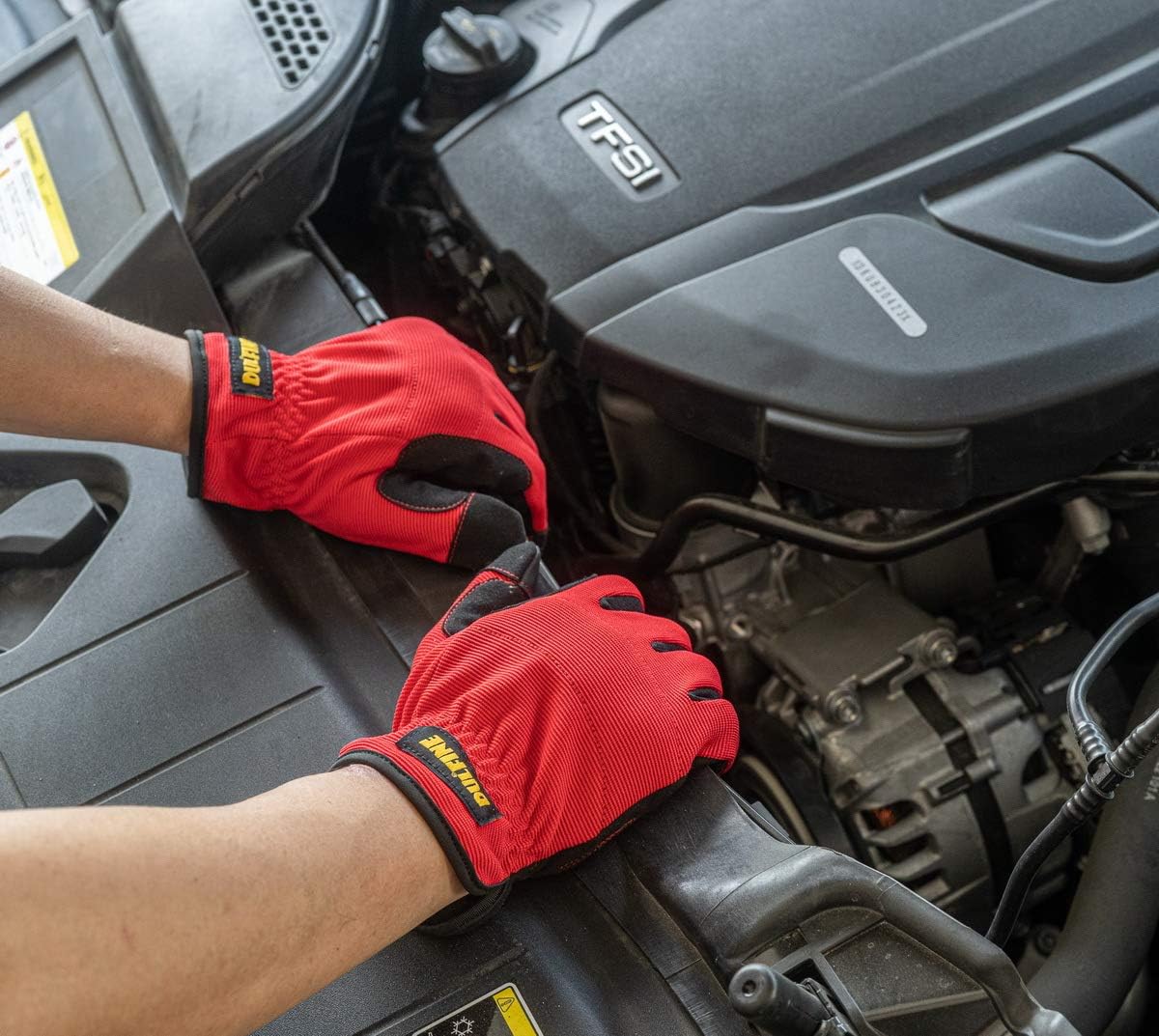 DULFINE High Performance Work Gloves For Men(3 Pairs Pack), High Dexterity Touch Screen For Multipurpose,Excellent Grip (Medium)