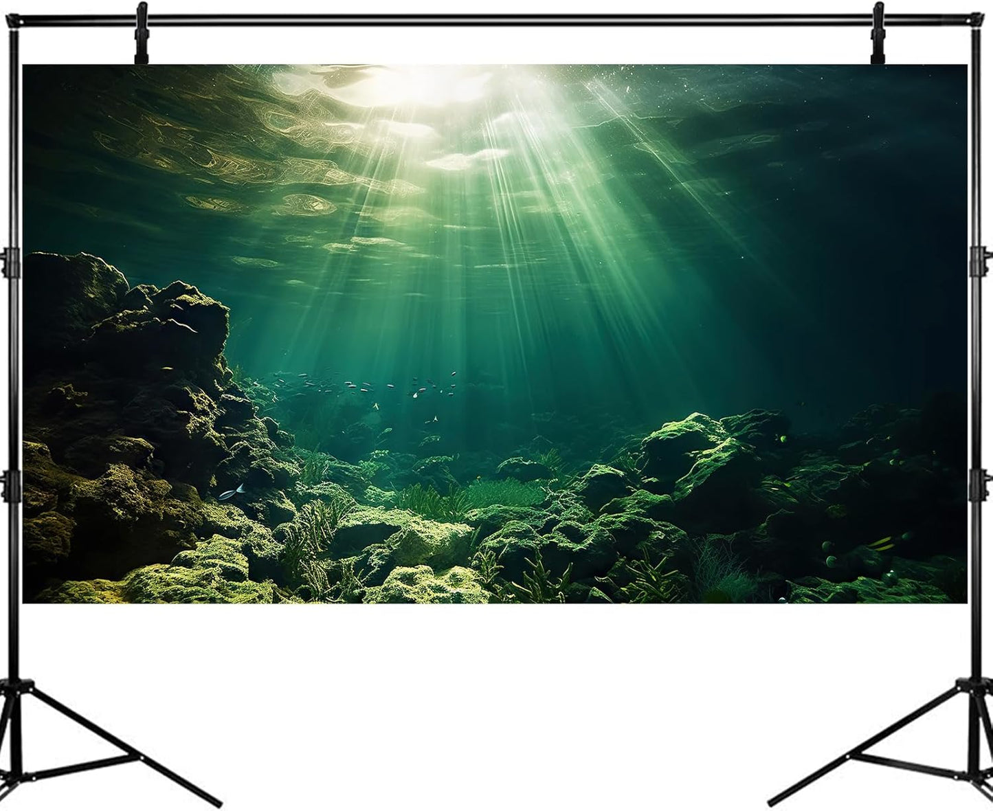 Under The Sea Aquarium Background Underwater Fish Tank Background Ocean Floor Rock Cave Sunray Terrarium Backgrounds Tropical Fish Ocean World Aquarium Reptile Tank Backgrounds 30x12in