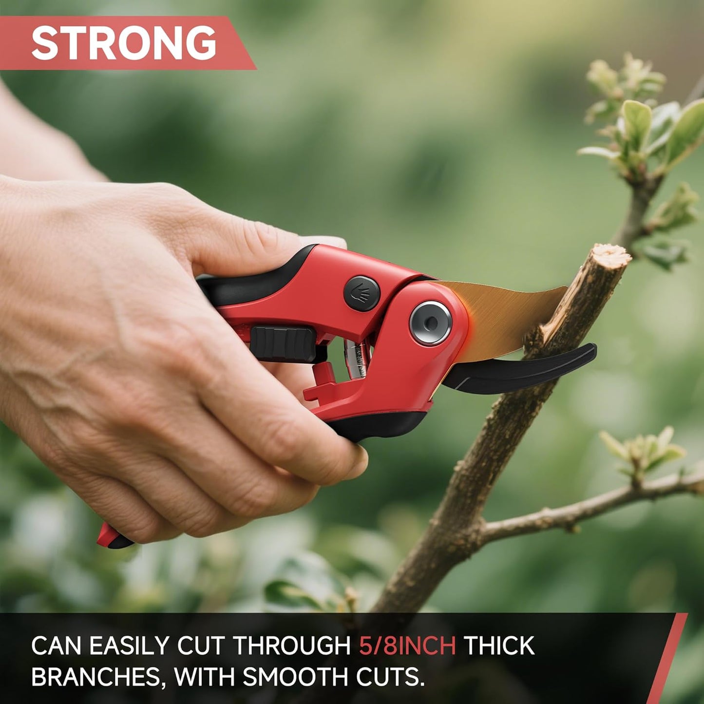 FLORA GUARD Professional Pruning Shears, SK5 Teflon-Coated Blades, Precision Garden Scissors with Non-Slip Handle, Lightweight Hand Pruner for Roses, Vines, and Shrubs