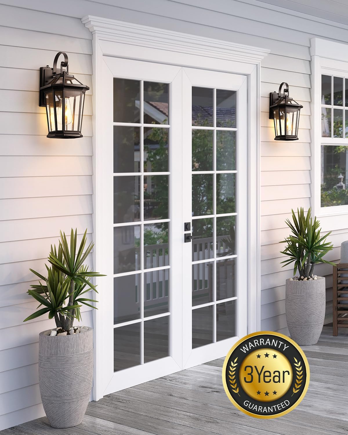 VIANIS Outdoor Wall Lights Dusk to Dawn, Oil Rubbed Bronze Exterior Lighting Fixtures for House, Waterproof ORB Porch Lights Wall Mount, Aluminum Outside Wall Sconce for Front Door, Garage