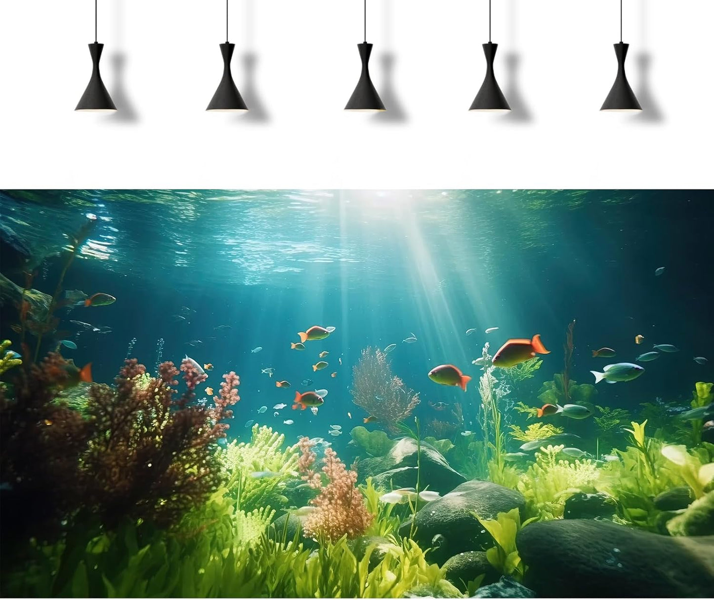 Fish Tank Background Underwater Aquarium Background Under The Sea Aquatic Plants Fish Tank Backgrounds Ocean Floor Rock Terrarium Wallpaper Tropical Fish Aquarium Reptile Tank Backgrounds 36x24in