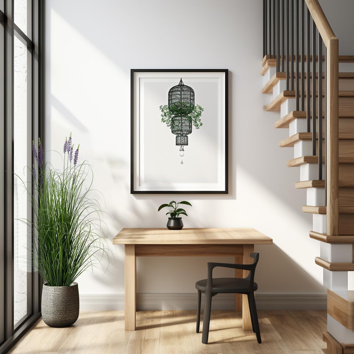 Artificial Plant 5ft Tall Artificial Lavender Plant,Faux Plants Indoor Home Decorative Artificial Plants & Flowers in Pot Fake Plant, House Plant Indoor