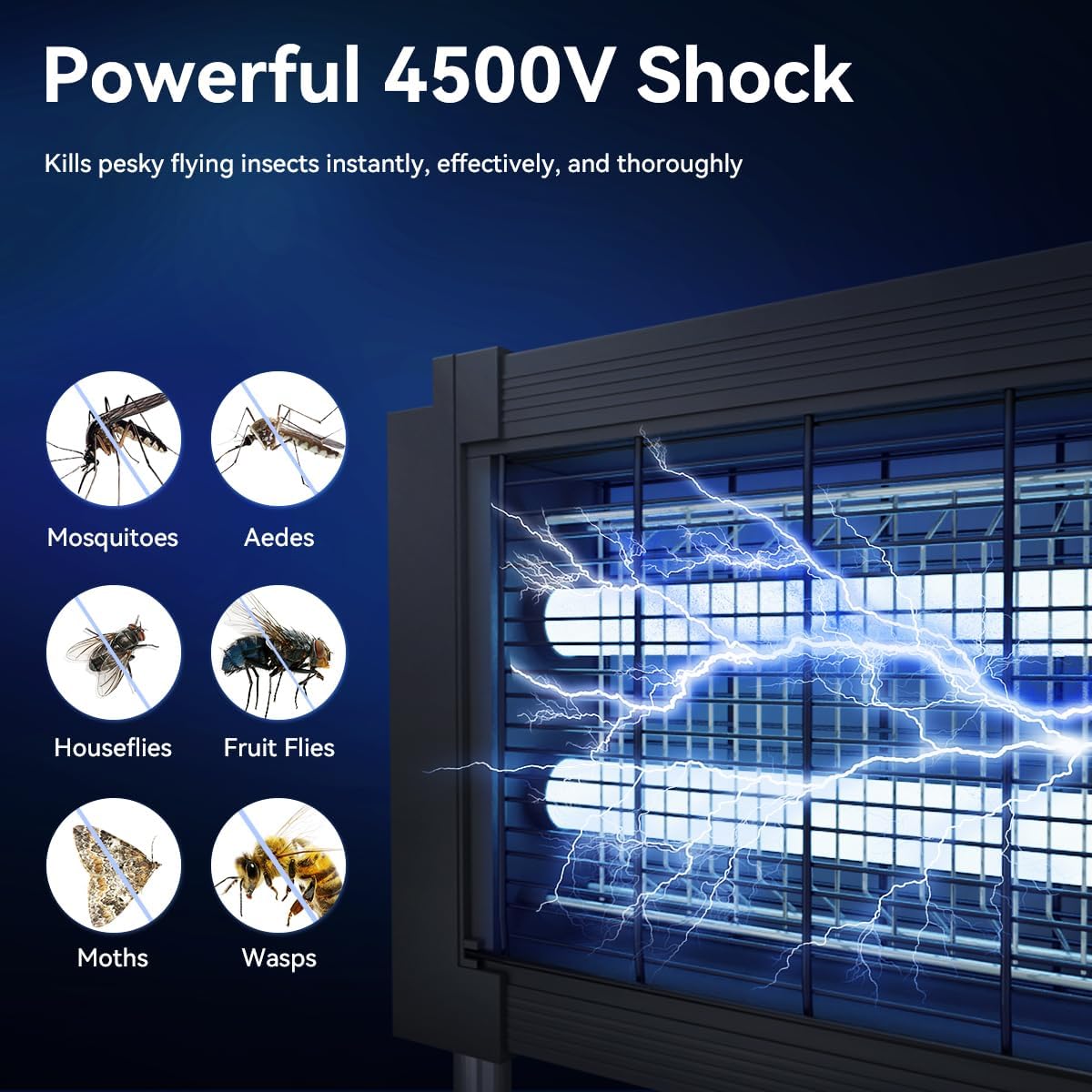 Solar Bug Zapper Outdoor Waterproof Patio Mosquito Zapper Solar Powered with Light Sensor Portable Camping Fly Trap for 2000 sq.ft Fly Zapper Mosquito Killer Ideal for Garden and Backyard