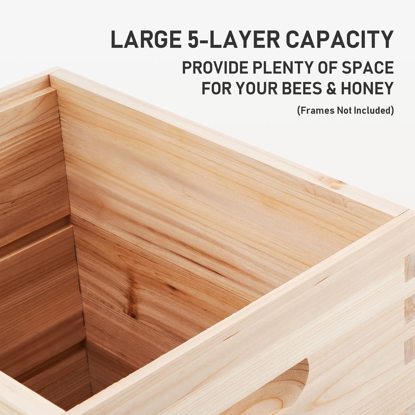 CREWORKS 5 Layer Bee Hive, Beehive for Honey, Bee Box Beekeeping Supplies, Hive Kit for Starter Beekeeper (No Frames)