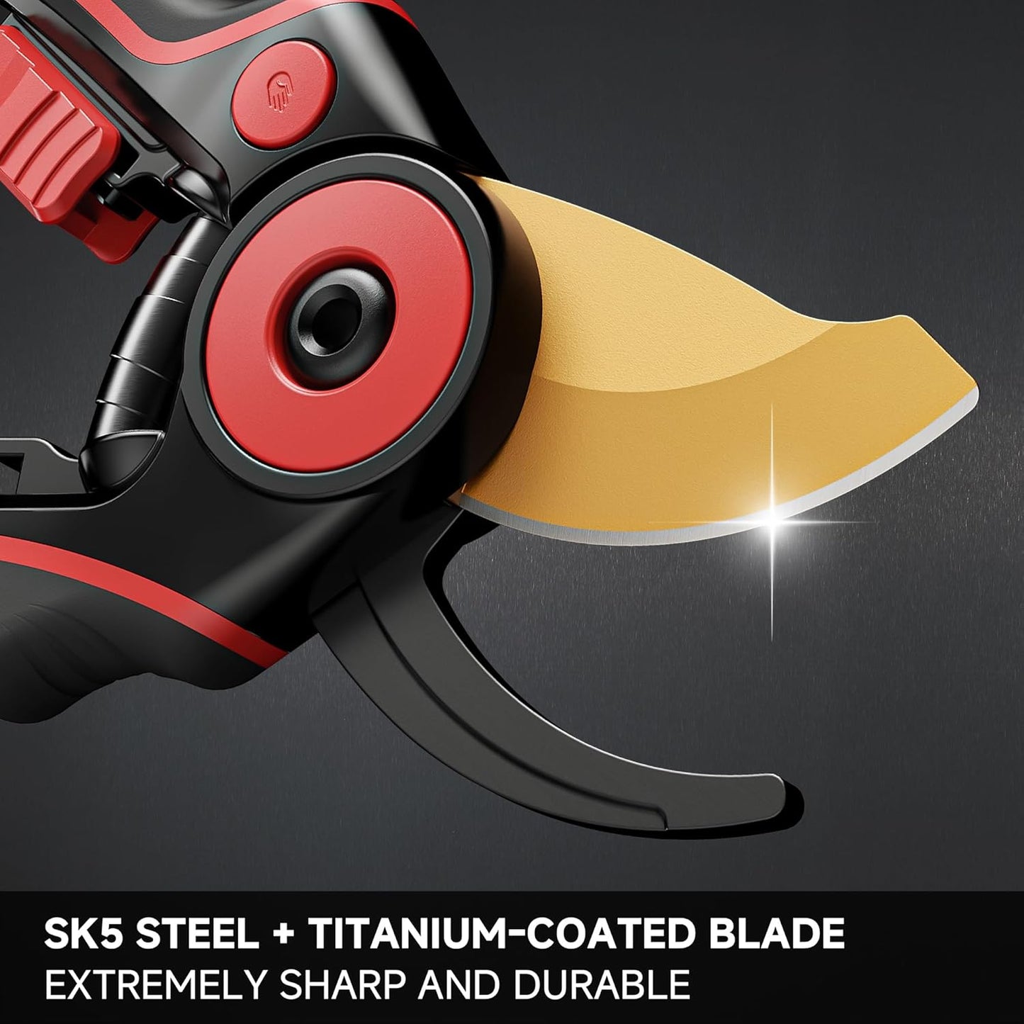 FLORA GUARD Professional Pruning Shears for Gardening, 20mm Clean Cut, SK5 Titanium-Coated Blade, Non-Stick Teflon Coating, Ergonomic TPR Handle, Garden Clippers for Men & Gardeners