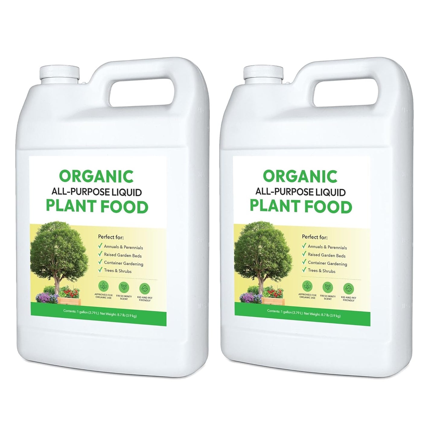 FOOP Organic All-Purpose Liquid Plant Food - Use on All Outdoor Plants: Flower Beds, Vegetable Gardens, Container Gardening | Concentrated Liquid Fertilizer (1 Gallon, 2 Pack, Mixes to 256 Gallons)