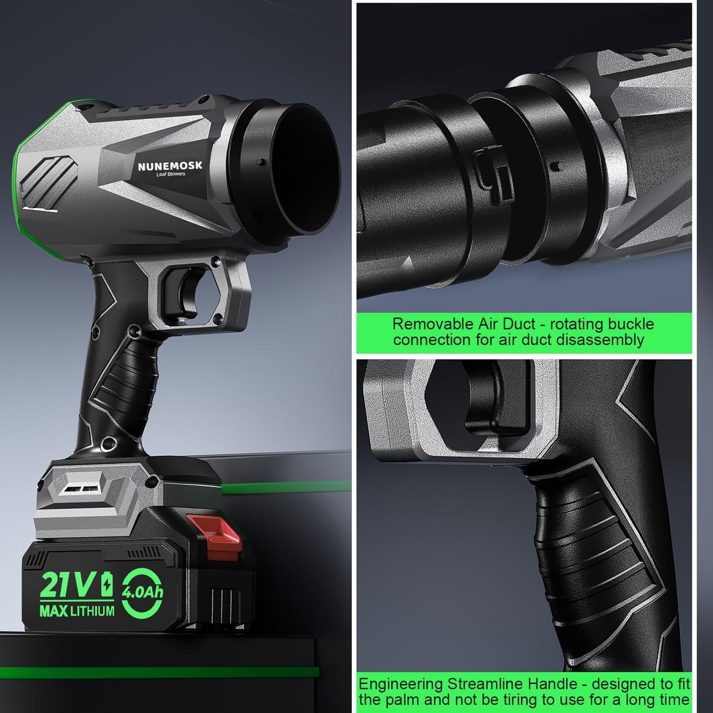 Leaf Blower Cordless, Mini Handheld Leaf Blower with 2 X 4.0Ah Batteries & 1 Hour Fast Charger, 600,000 RPM, Lightweight Leaf Blowers for Patio Cleaning, Lawn Care, Blowing Fallen Leaves and Dust