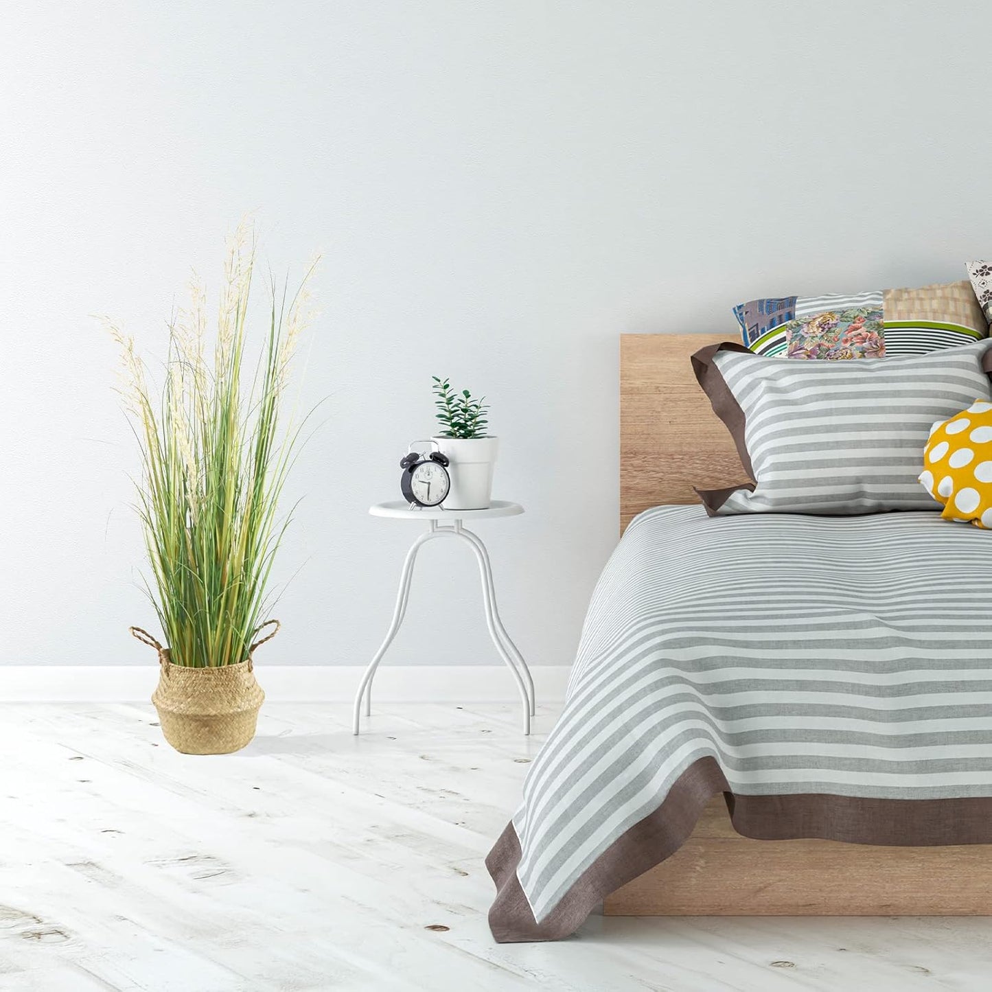 Artificial Plant 4ft(47in) Tall Artificial Grass Plant,Faux Plants Indoor Home Decorative Artificial Plants & Flowers in Pot Fake Plant, House Plant Indoor