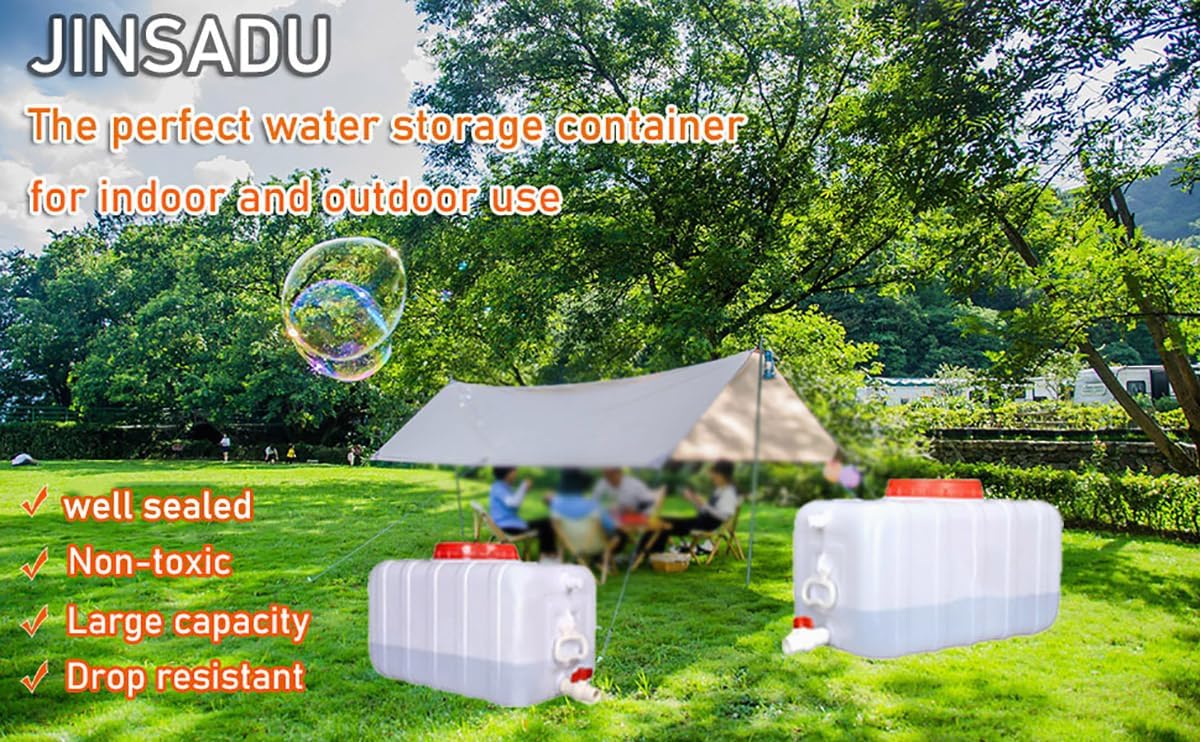 Portable Water Tank Water Storage Tank for Camping with Spigot Hose Plastic Water Container Water Storage Container for Emergency Water Storage Hiking Outdoor(Size:29gallon / 110L)