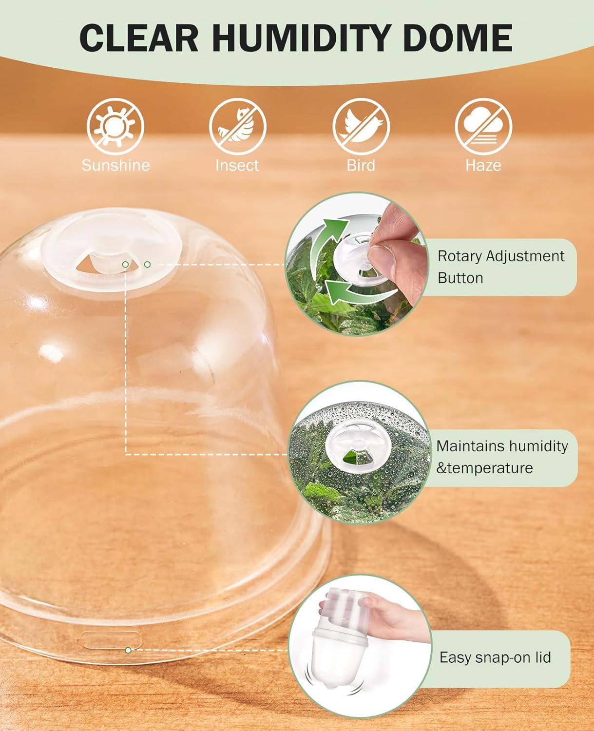 homenote Clear Nursery Pots for Plants,3 Inch Plant Pot for Planting with Humidity Domes Plastic Seedling with Drainage Holes Seed Starter Flower High Transparency (30 Pack)