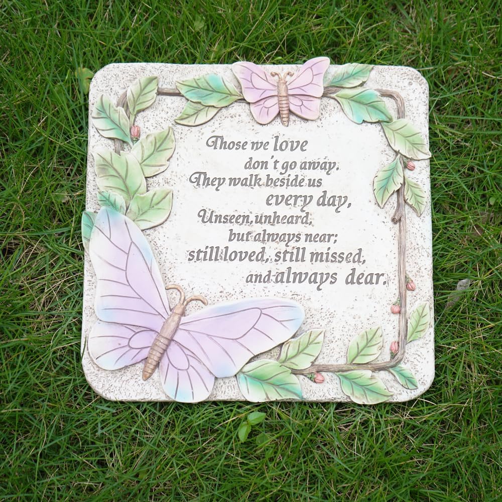 Garden Memorial Stone, Those We Love Don't Go Away Remembrance Gift, Stepping Stone Outdoor, Decor for Garden, Homes and Lawn