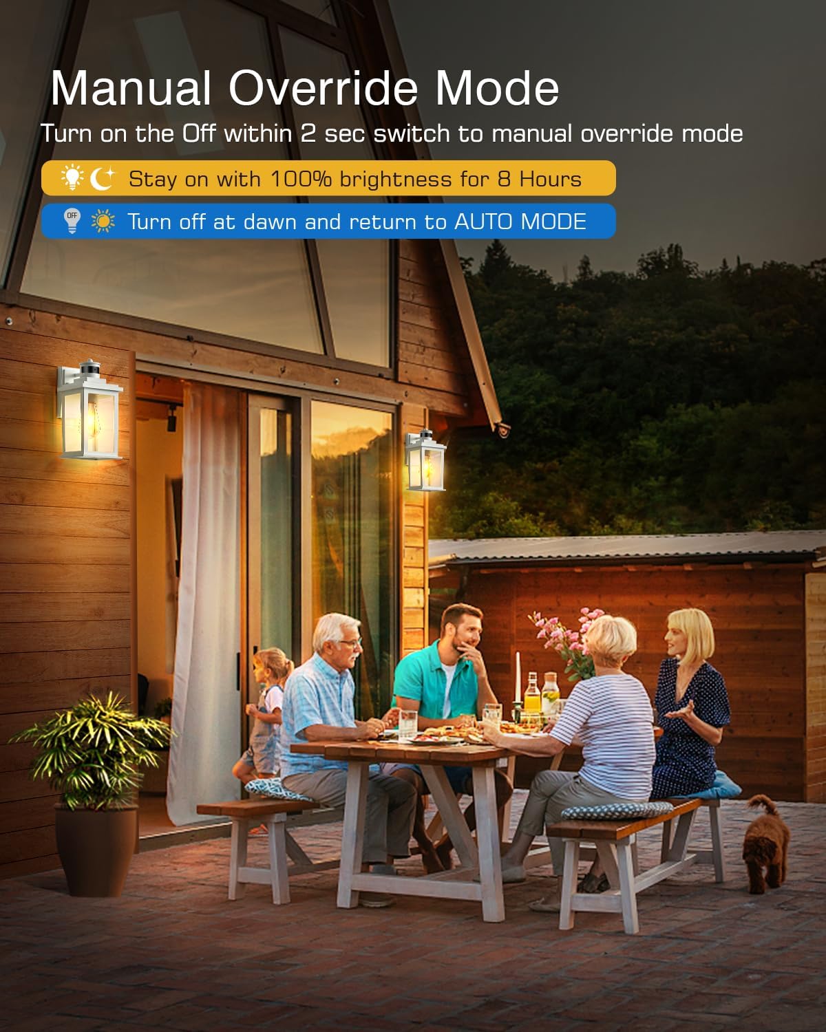 VIANIS Motion Sensor Porch Lights, Outdoor Wall Lights Wall Mount, White Dusk to Dawn Outdoor Sconce Lights, Waterproof Exterior Light Fixture for House, Garden, Patio, Entryway,Hardwired, Non-Solar