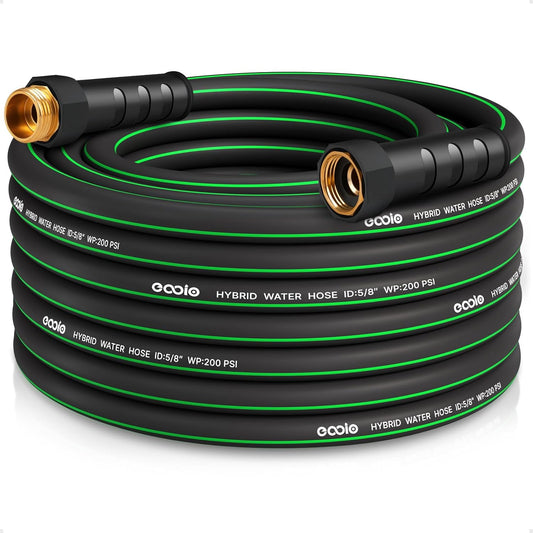 Heavy Duty Garden Hose 50ft, NON-EXPANDABLE Flexible Water Hose, Kink Resistant Lightweight Hybrid Hose, Leakproof Hose Male to Female Fittings