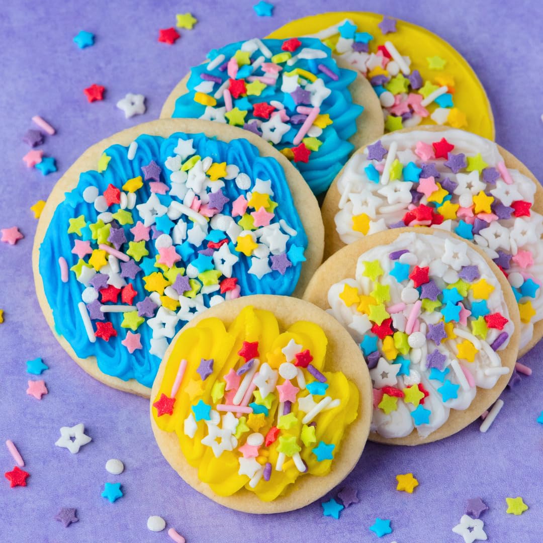 Sweets Indeed Sprinkles, Edible Sprinkle Mix, Perfect for Cake Decorations, Baking, Ice Cream, Cookies, Cupcake Topper (Rainbow Star)