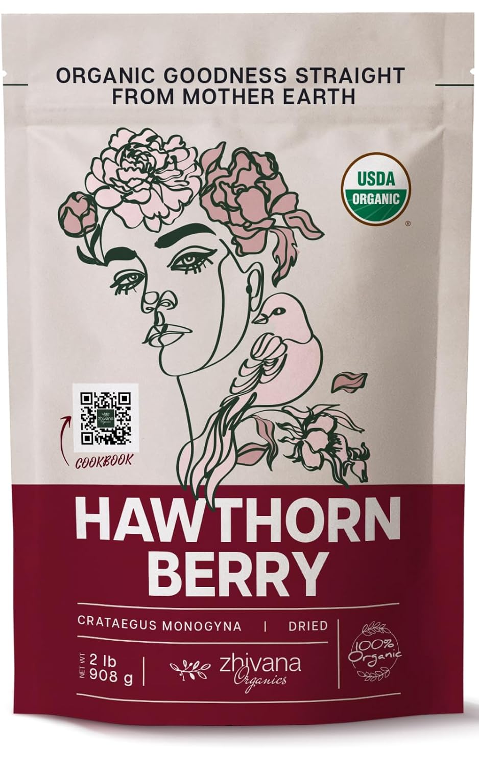Hawthorn Berry Tea Organic (32oz.) - Hawthorne Berries for Herbal Tea, Tinctures, Recipes - Wild Crop - European Origin