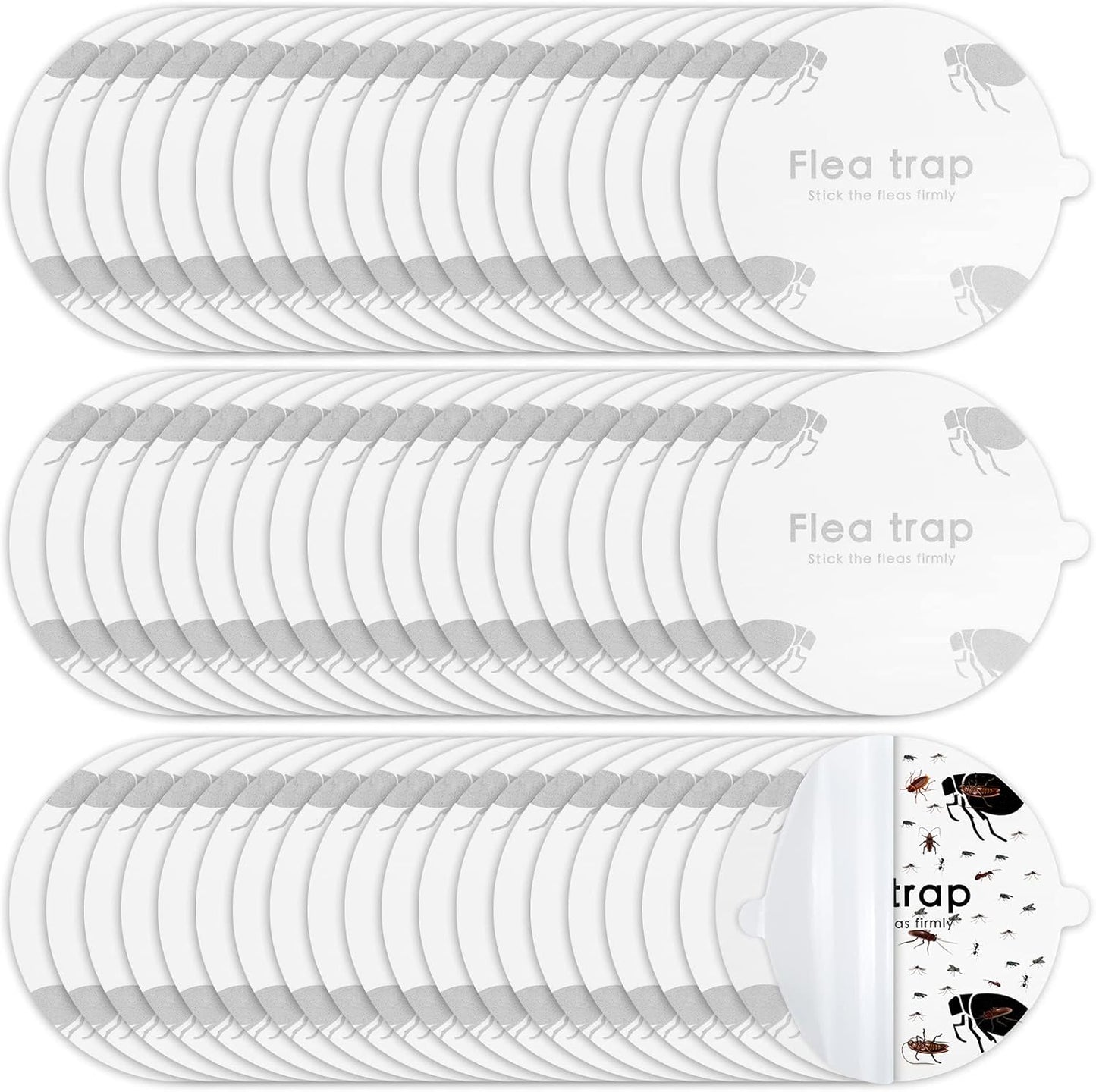 Flea Trap Refill Discs Sticky Fly Trap Refill Glue Board Refills Double Layer Adhesive Nontoxic Odorless Pest Control Replacement Sticky Glue Pads 7.1 Inch for Bugs Flies(30 Pcs)