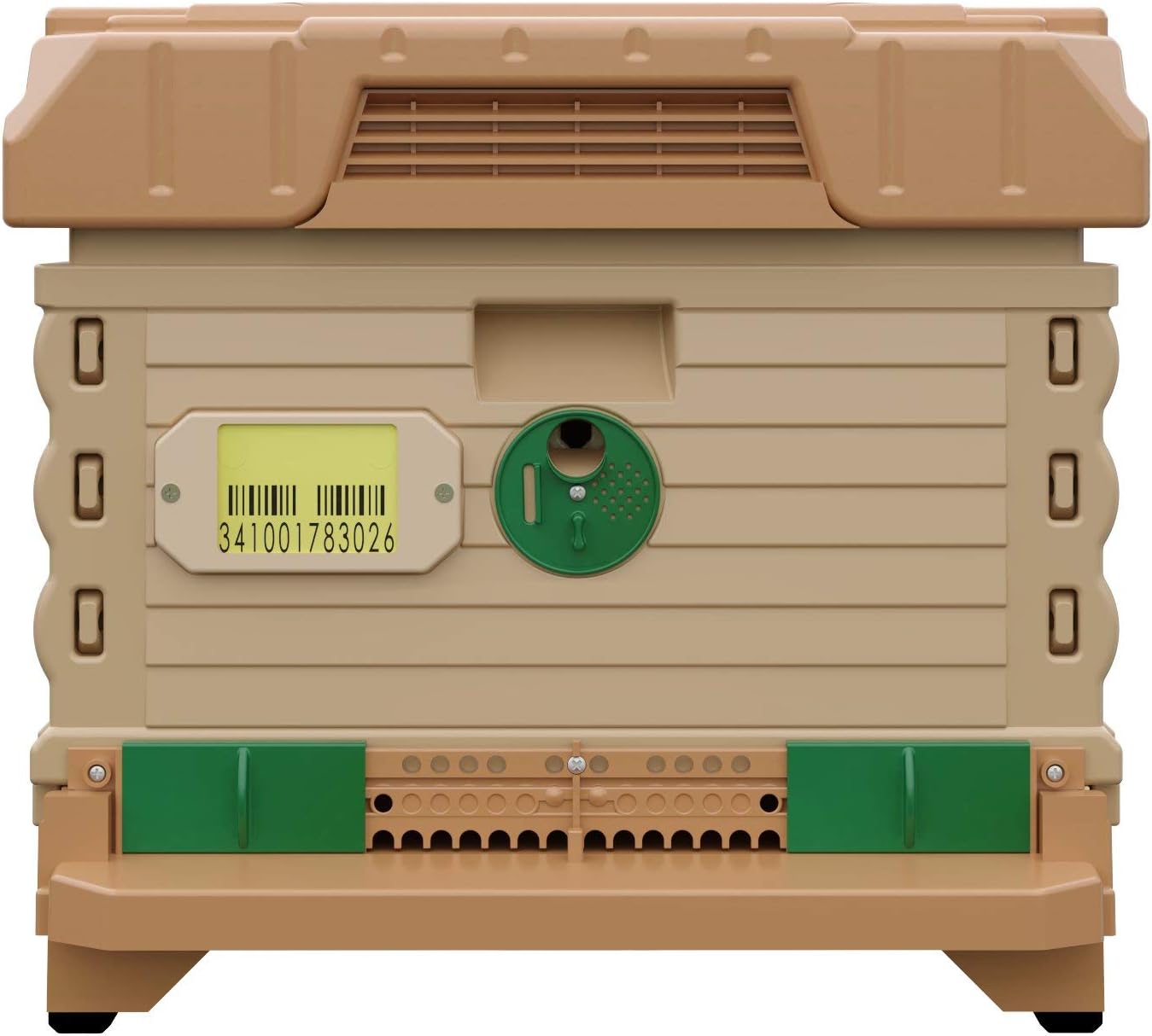 Ergo Insulated 10 Frame Bee Hive Set [NO Frames Included] (Single Hive, Tan Body Green Entrance)