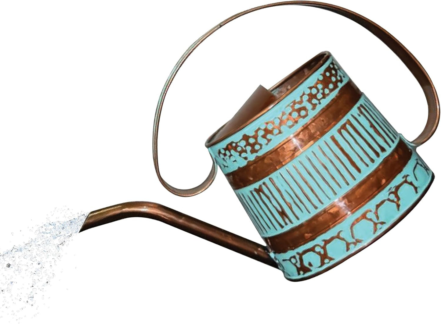 ROBERT ALLEN MPT01508 Danbury Metal Watering Can, Teal/Copper