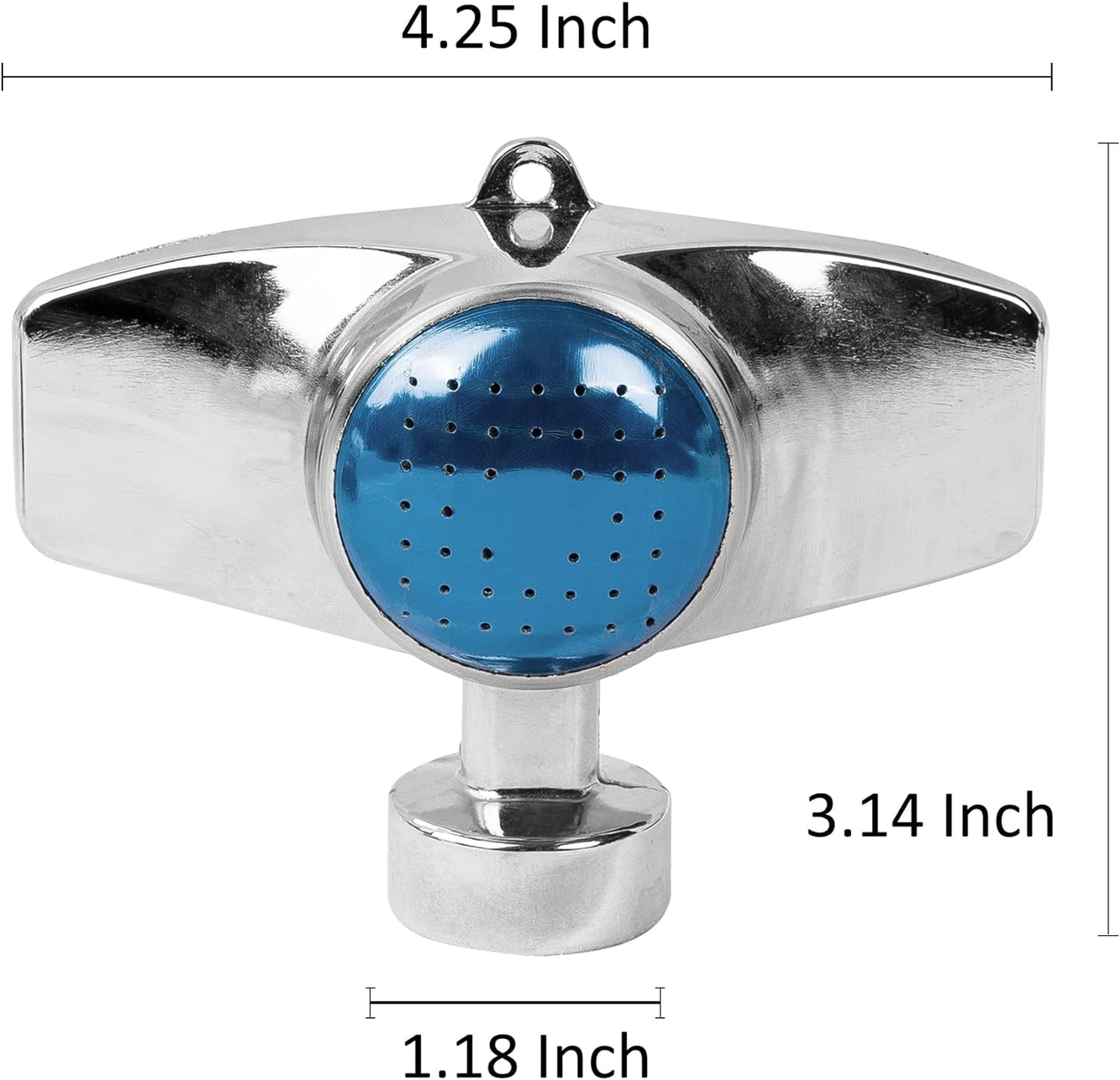 Hourleey 360 Degree Metal Spot Sprinkler, 2 Pack Circle Pattern Sprinkler with Gentle Water Flow for Small Area Yard Lawn Garden Watering, Coverage Up to 30FT (Blue)