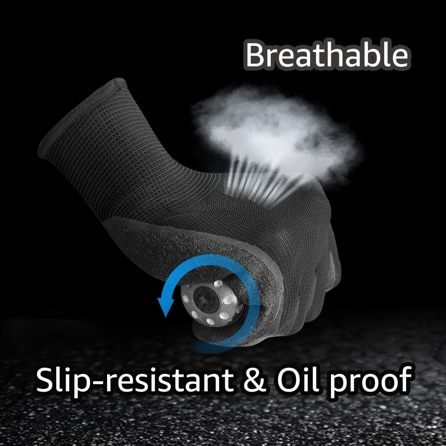 Evridwear Crinkle Latex Rubber Hand Coated Safety Work Gloves for Men Women General Multi Use Construction Warehouse Gardening Assembly Landscaping (XXL-Size) 120 Pairs Pack