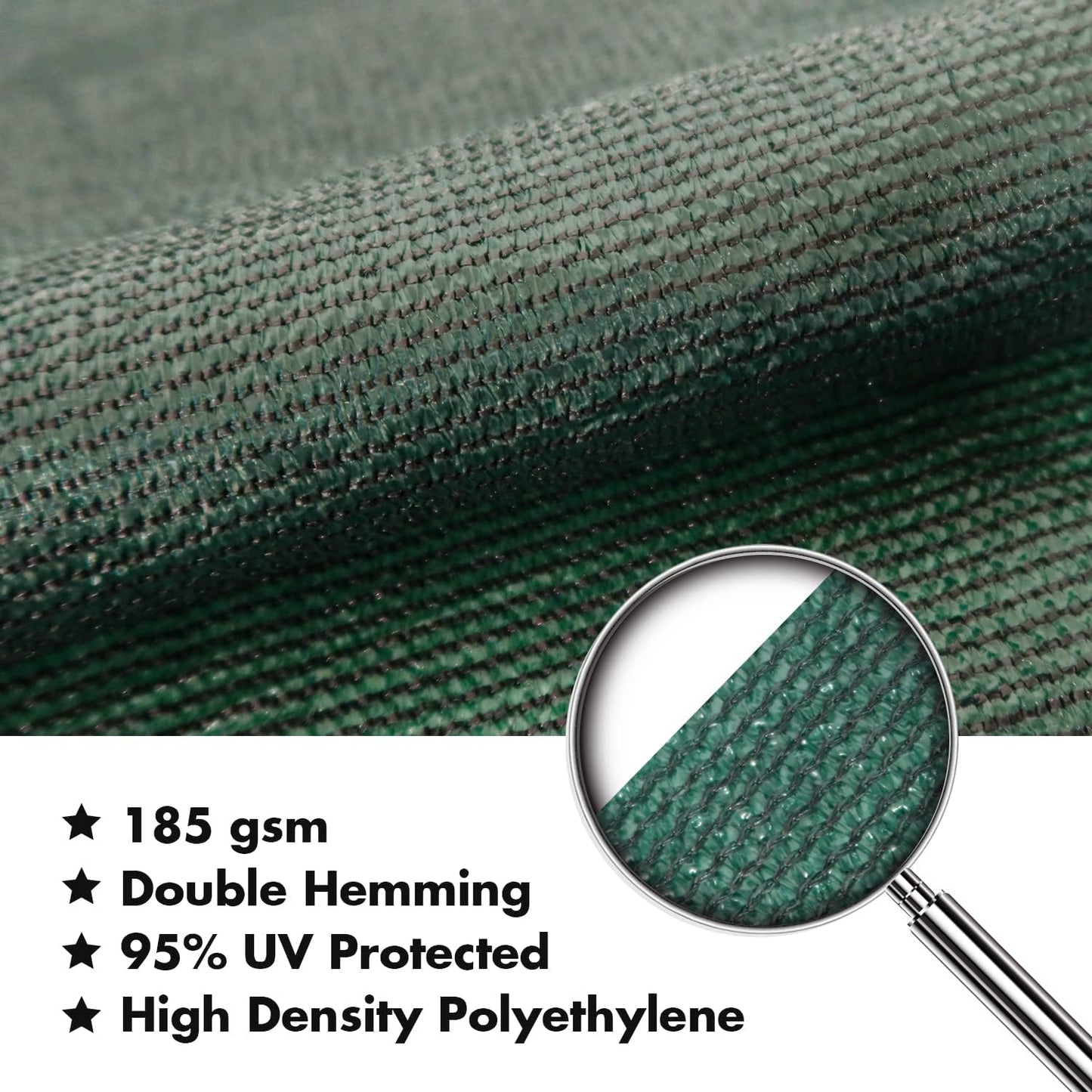 KANAGAWA 12'X22' Dark Green Custom Size Sun Shade Sail Rectangle UV Block Canopy Cover for Patio Backyard Lawn Garden Outdoor (Customized Available)