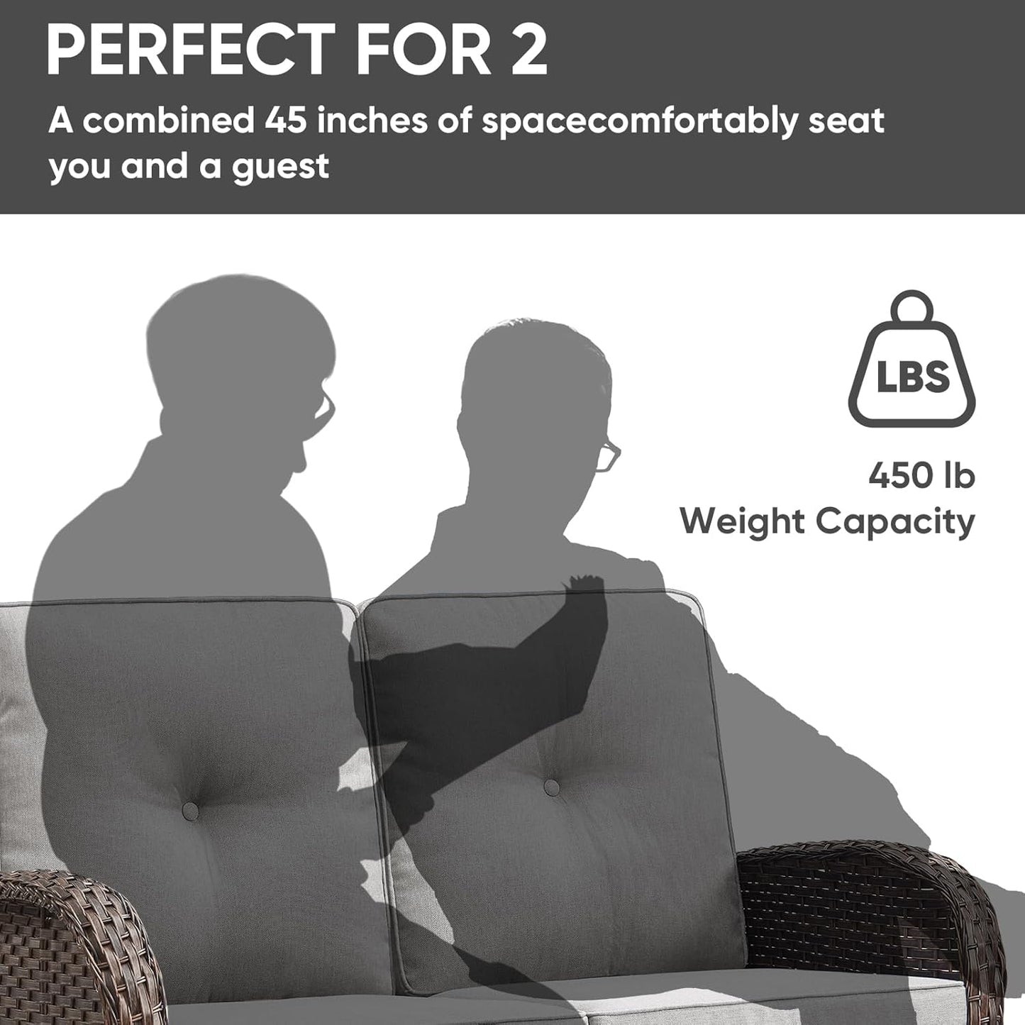 HUMMUH 4-Piece Patio Furniture Wicker Outdoor Conversation Set,All-Weather Rattan Outdoor Sofa Set Patio Chairs Coffee Table for Backyard,Porch,Deck