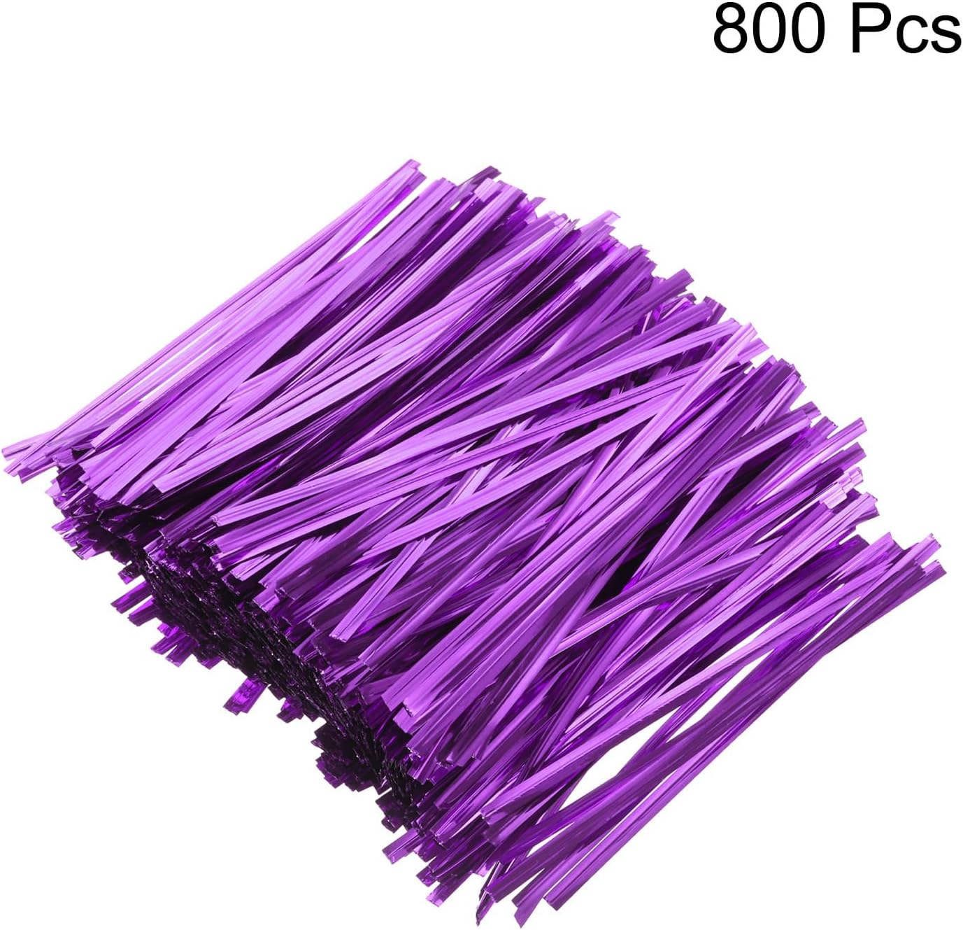 HARFINGTON 800pcs Bag Twist Ties 4.7" Reusable Plastic Metallic Twist Ties Wire Cable Ties for Party Bread Candy Cake, Purple