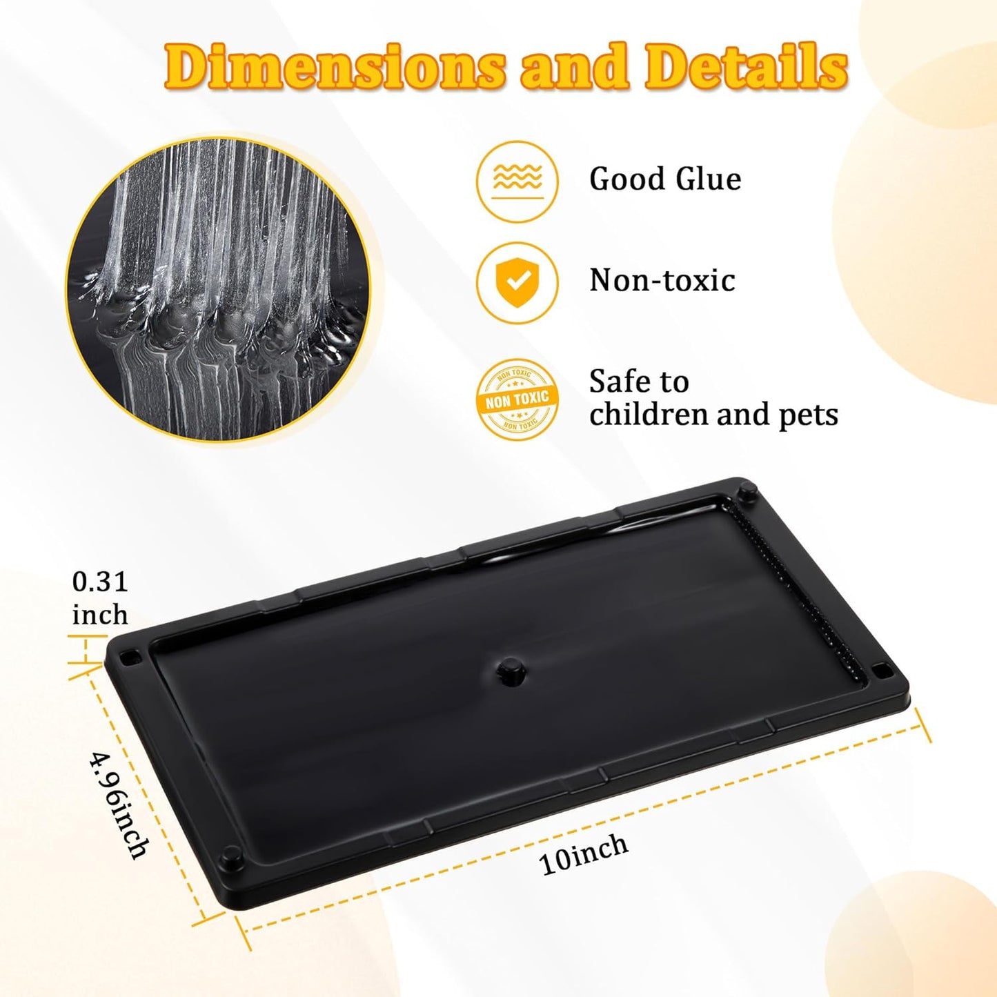 Qualirey 36 Pack Glue Traps for Rats and Snakes, Larger and Heavy Duty Baited Sticky Traps with Non Toxic Glue, Exterminator Plastic Mouse Indoor Board, Ready to Use, Safe to Children and Pets (Black)