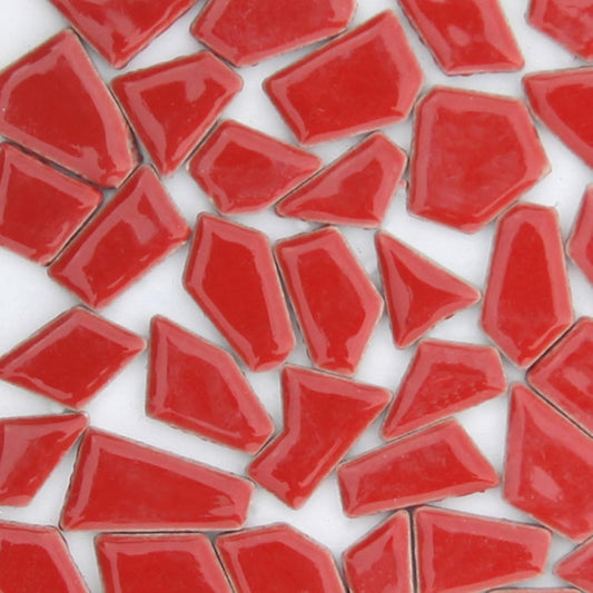 200g Triangles Trapezoids Polygons Mixed Colors Shine Crystal Series Mosaic Tiles, Ceramic Mosaic Tiles Glitter Crystal Mosaic Perfect for Home Decoration Crafts, Irregular Size (Red)