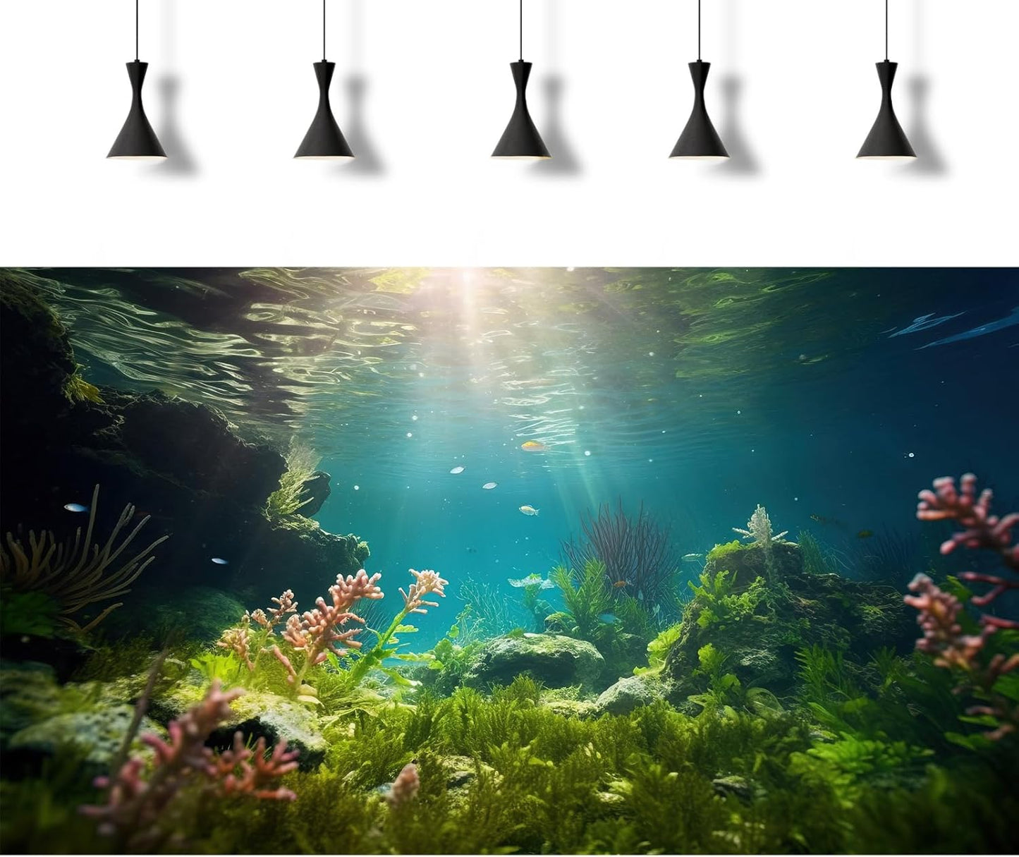 Ocean Floor Fish Tank Background Under The Sea Aquarium Background Underwater Aquatic Plants Sunray Terrarium Backgrounds Deep Sea Rock Tropical Aquarium Fish Tank Backgrounds Decors 30x12in