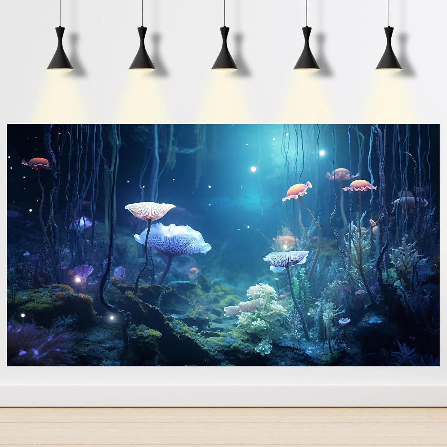Aquarium Background Surreal Underwater Garden Fish Tank Background Lush Moss Aquatic Plants Tropical Style Landscape Terrarium Tank Backgrounds Under Sea World Aquarium Tank Wallpaper Poster 36x20in