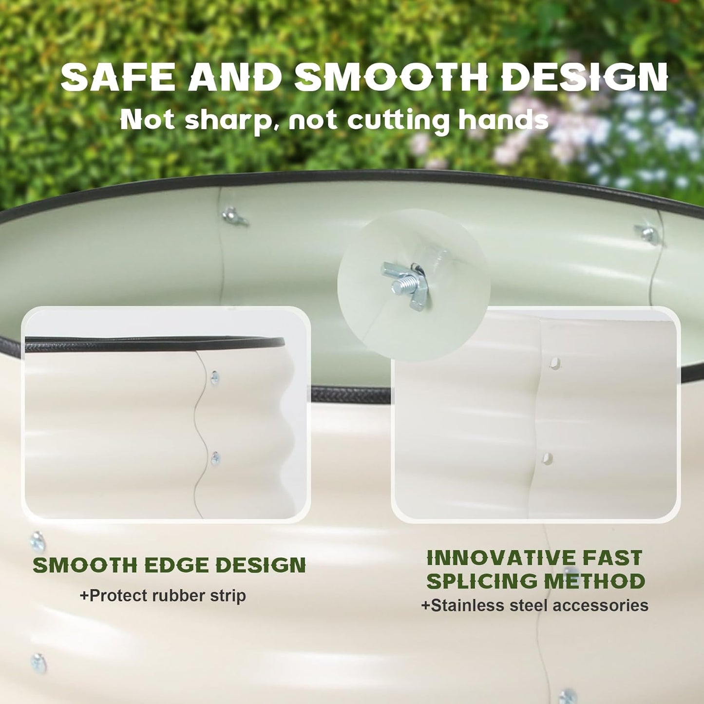 Galvanized Raised Garden Bed Kit Outdoor Metal Garden Planter Box for Backyard Gardening, Planting Vegetables, and Patio (Dia23.6"x11.8")