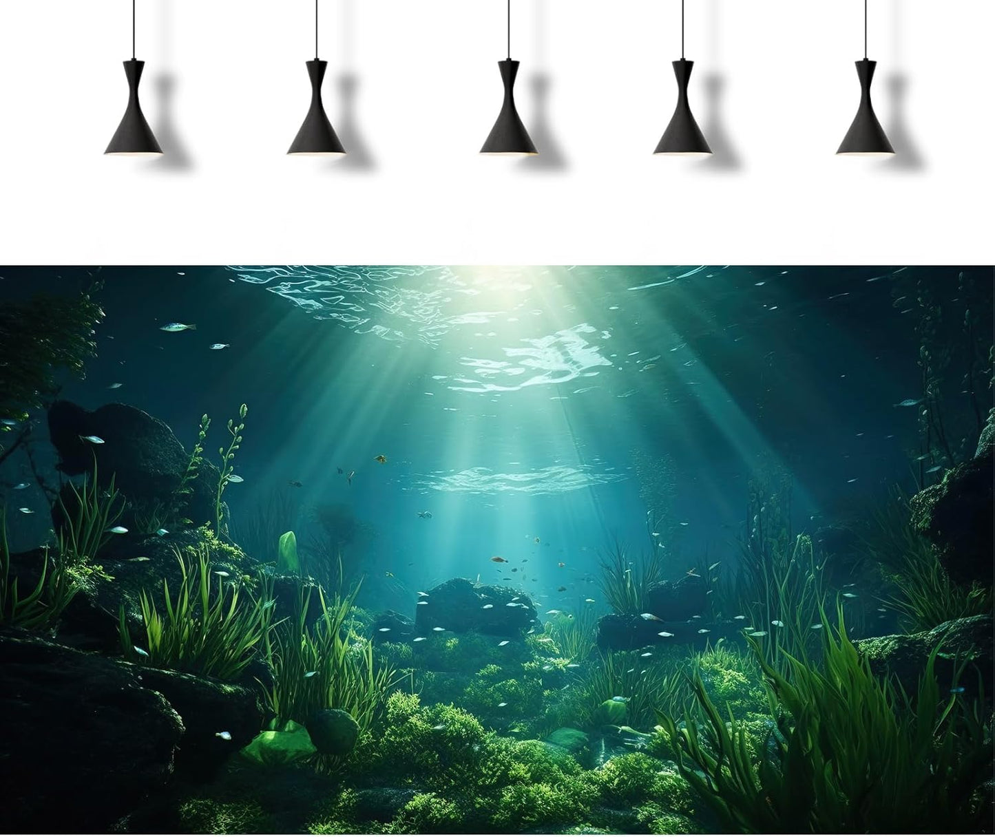 Underwater Fish Tank Background Under The Sea Aquarium Background Ocean Floor Aquatic Plants Fish Tank Backgrounds Deep Sea Sunray Tropical Aquarium Fish Reptile Tank Backgrounds 48x18in