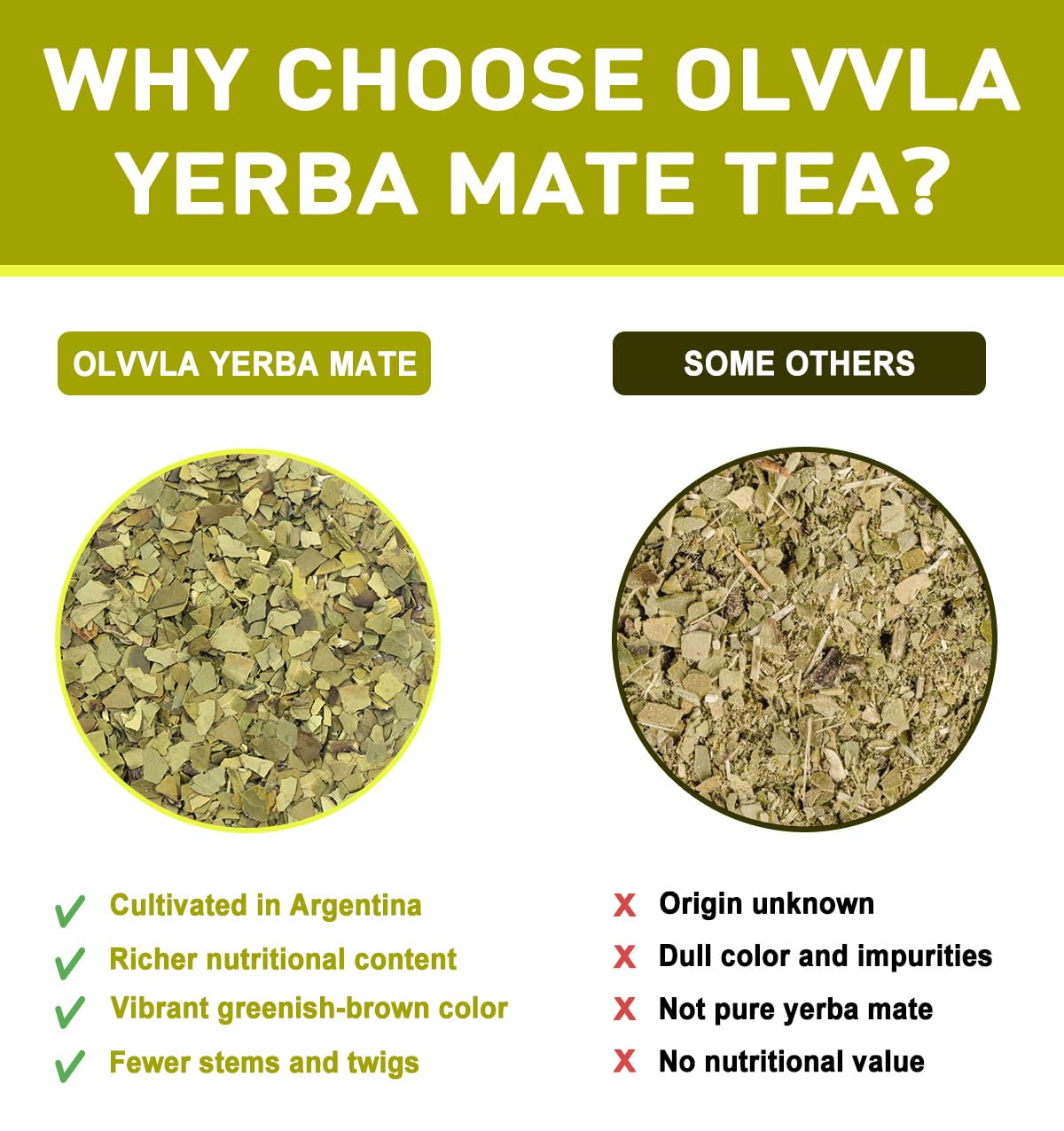 Olvvla - Premium Yerba Mate Tea - 60 Count - 100% Natural Argentine Yerba Mate Tea Bag - Unsmoked Pure Yerba mate - Medium-Caffeine Energy Tea
