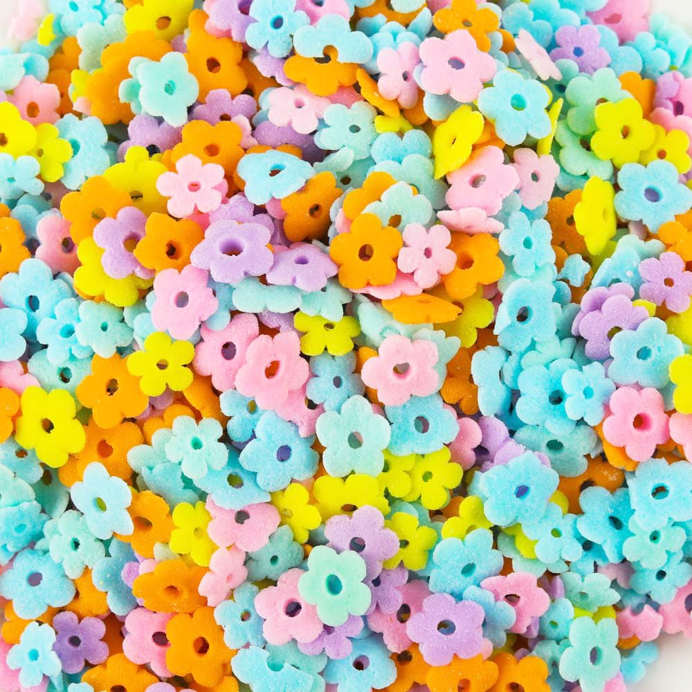 Kasvan Spring Flowers Sugar Sprinkles - Edible Candy Pearls 85g/ 3oz, Mix Size, Baking Cake Decorations, Ice Cream Toppings and Cookie Decorating, Wedding Party Chirstmas Supplies