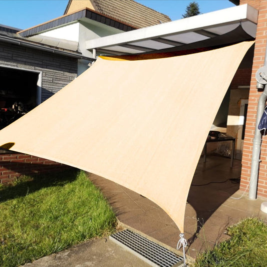 KANAGAWA 6'X10' Cream Custom Size Sun Shade Sail Rectangle UV Block Canopy Cover for Patio Backyard Lawn Garden Outdoor (Customized Available)