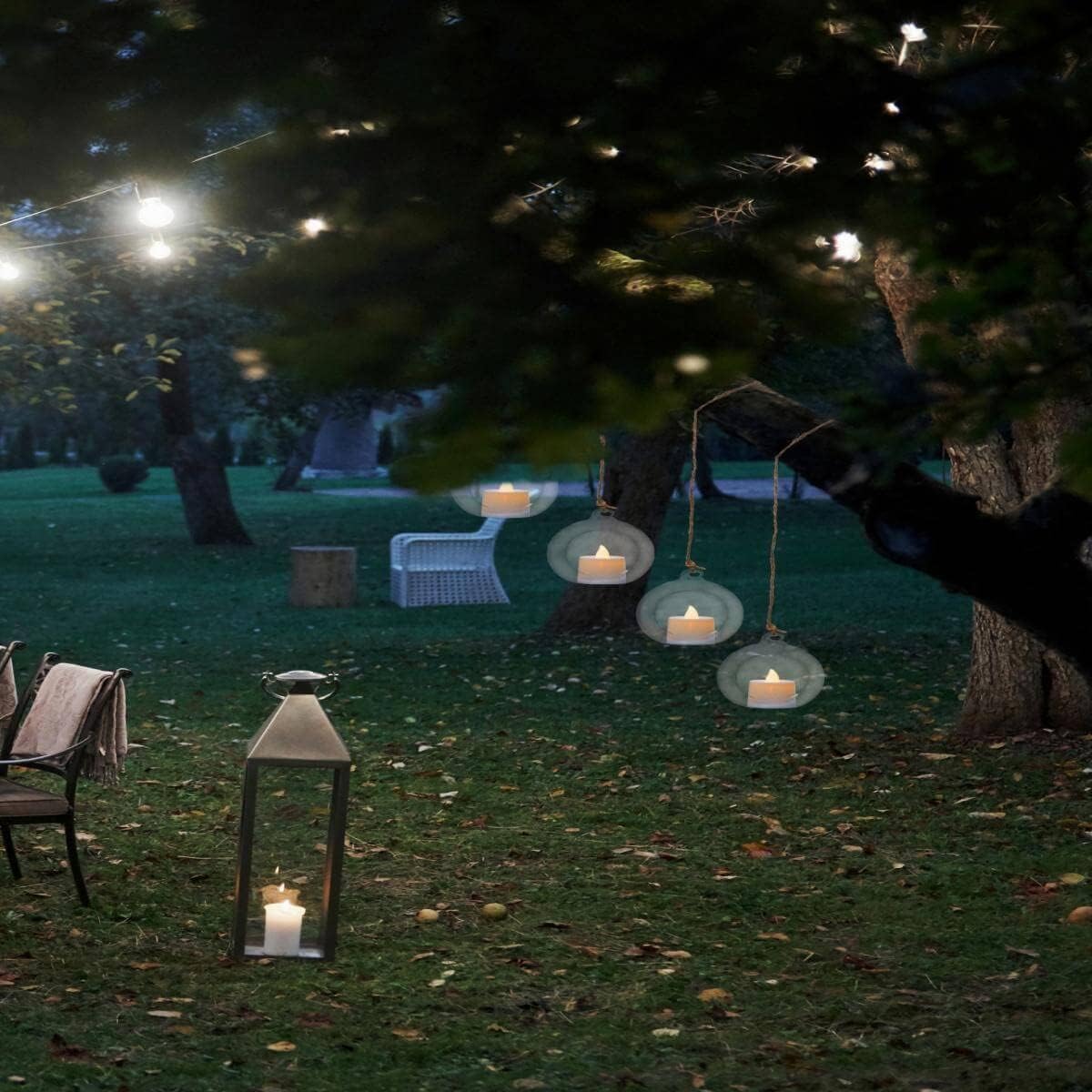 Hanging Glass Candle Holder, Globe Glass Tea Light Holder, Hanging Glass Vase, Flower Plants Terrarium, Glass Orbs Container, Micro Landscape DIY for Home, Office, Wedding (3.15" 12Pcs)