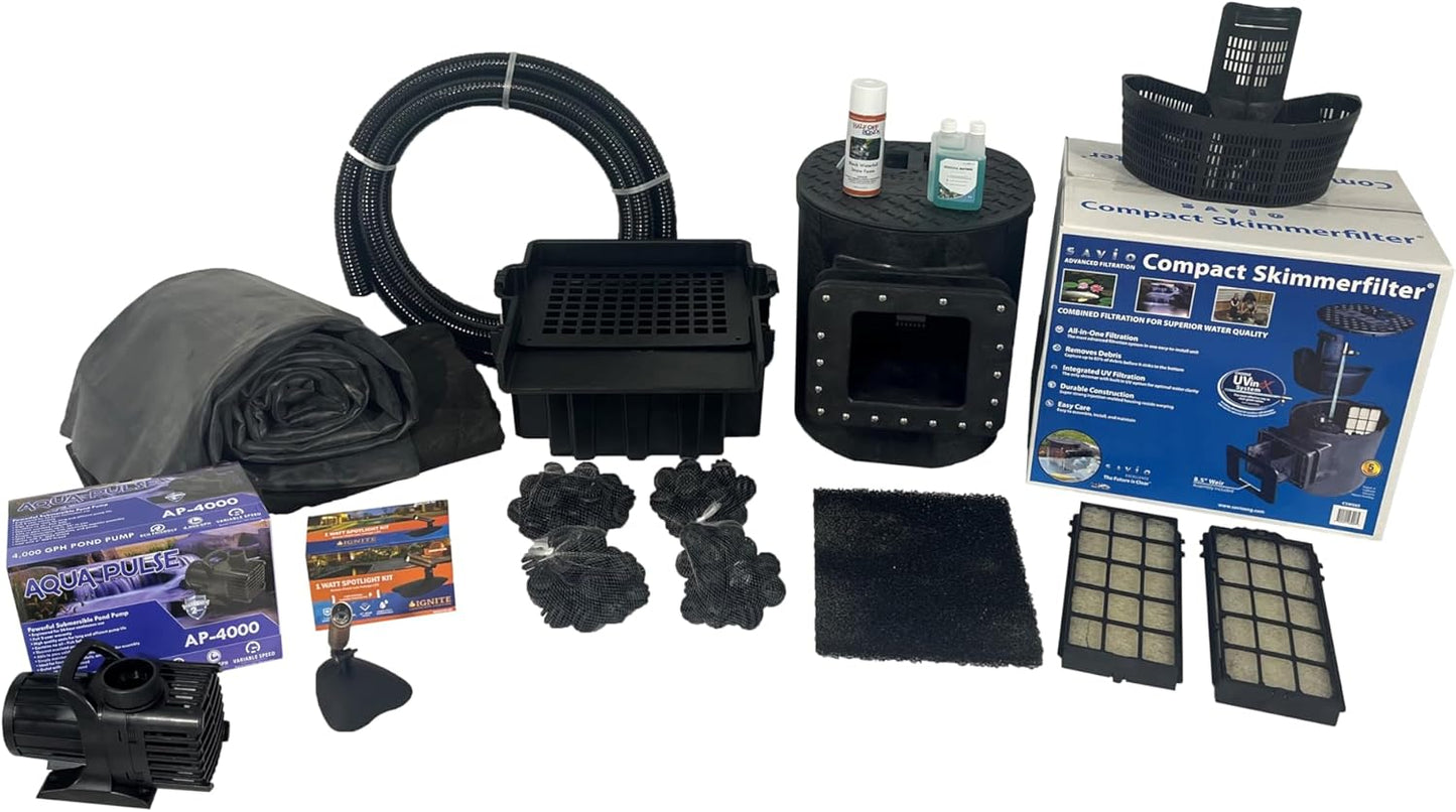 HALF OFF PONDS Savio Select 4000 Water Garden and Pond Kit with 15' x 25' EPDM Rubber Liner