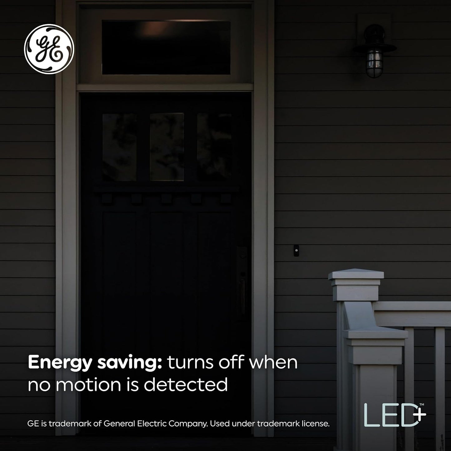 GE LED+ Motion Sensor LED Light Bulbs, 12W, Outdoor Security Lights, A21, Warm White (2 Pack)