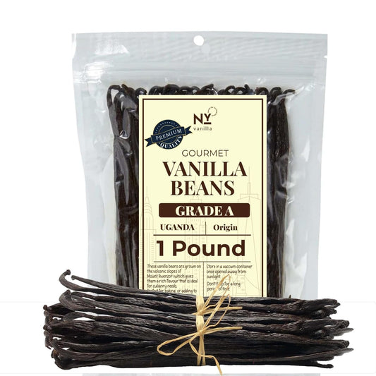 1 LB Bulk Vanilla Beans Grade A + | Vanilla Bean Pods For Making Extract | Non-GMO | Perfect For Baking, Cooking, & Desserts | 6-8 Inches. NYVanilla.
