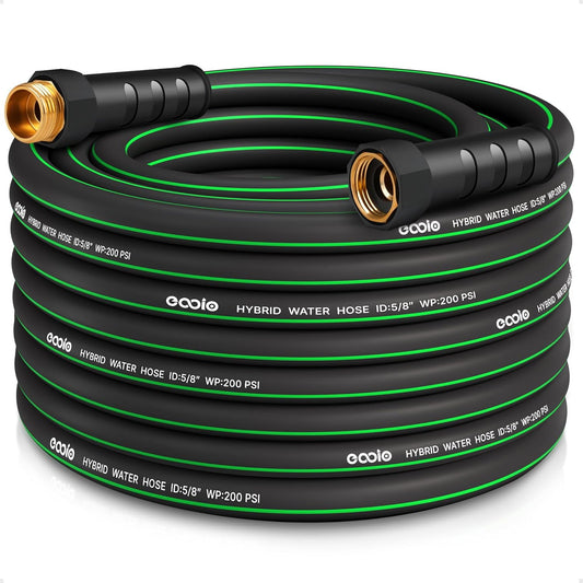 Heavy Duty Garden Hose 75ft, NON-EXPANDABLE Flexible Water Hose, Kink Resistant Lightweight Hybrid Hose, Leakproof Hose Male to Female Fittings