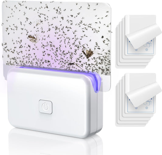 Fruit Fly Traps for Indoors (1 Device+10 Refills) Plug in Fly Trap for Gnats, Fruit Flies, Flying Insects Sleek Design Indoor Safe