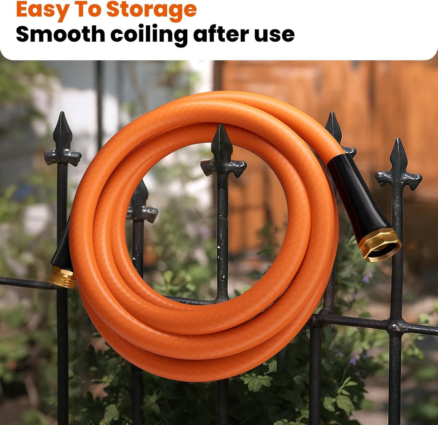 Garden Hose 5ft 5/8", Water Hose Heavy Duty, Flexible, Male to Female Fittings, Burst 700 PSI, Lightweight Hybrid Hose with Swivel Handle (5 FT)