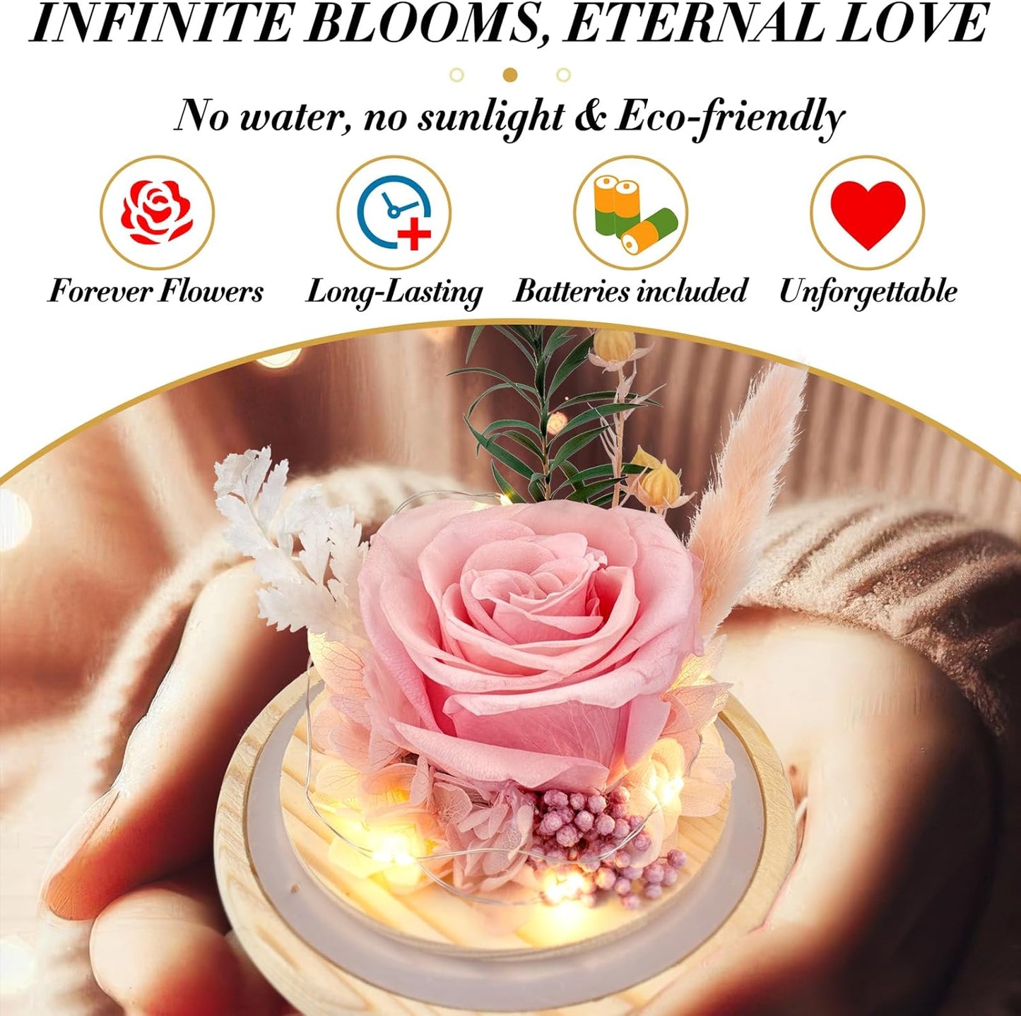 Flowers, Roses Gift – Fresh Flowers Bouquet & Preserved Roses for Home Decor – Forever Flowers for Delivery Prime to Show Love for Women, Unique for Mother's Day & Christmas