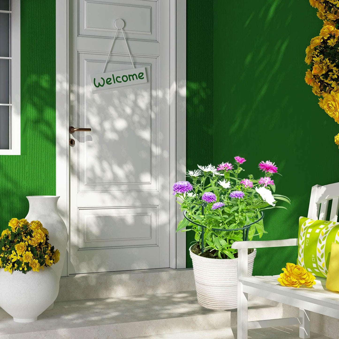 HiGift 8 Pack Plant Support Stakes, Half Round Metal Garden Plant Stake Indoor Peony Cages and Supports, Green Plant Support Ring Border for Tomato,Hydrangea,Flower Outdoor (10" Wide x 15.8" High)